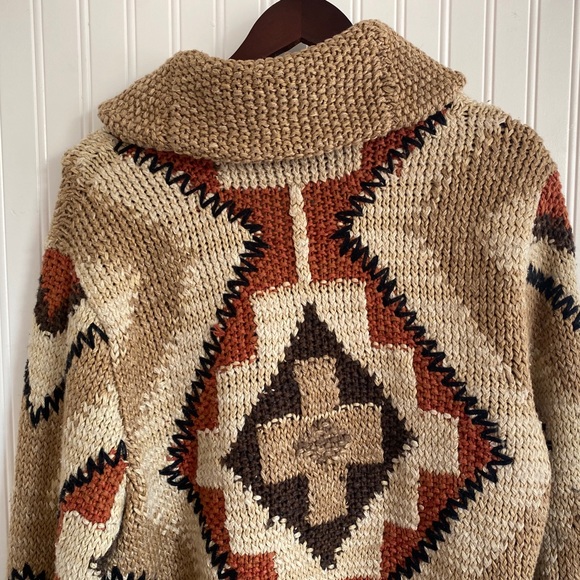 RRL Ralph Lauren Hand Knit Shawl Cardigan L - Picture 5 of 8